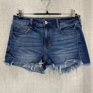 American Eagle Shorts Womens 4 Measures 31x3 Blue Denim Jean Jorts Super Stretch